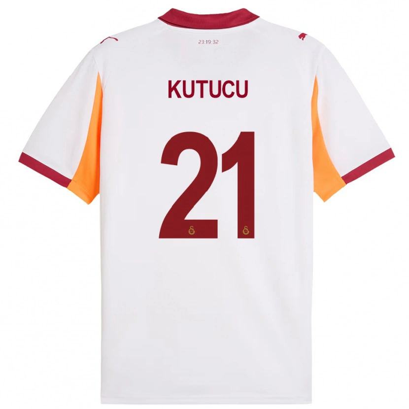 Danxen Bambino Maglia Ahmed Kutucu #21 Bianco Rosso Kit Gara Away 2025/26 Maglietta