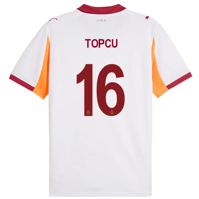 Danxen Bambino Maglia Ebru Topçu #16 Bianco Rosso Kit Gara Away 2025/26 Maglietta