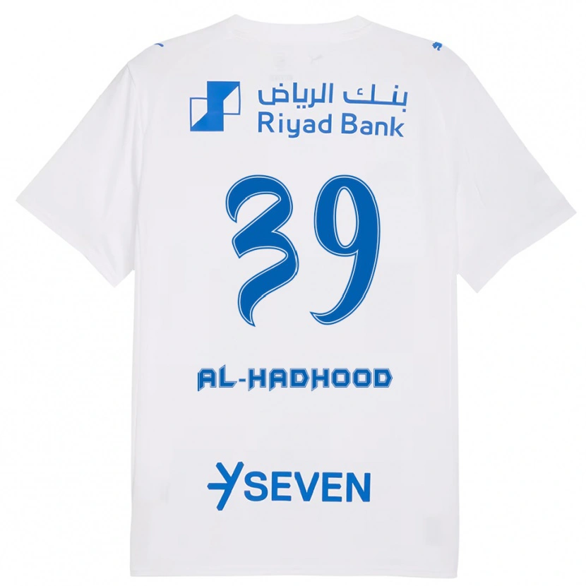 Danxen Bambino Maglia Abdulaziz Al-Hadhood #39 Bianco Blu Kit Gara Away 2025/26 Maglietta