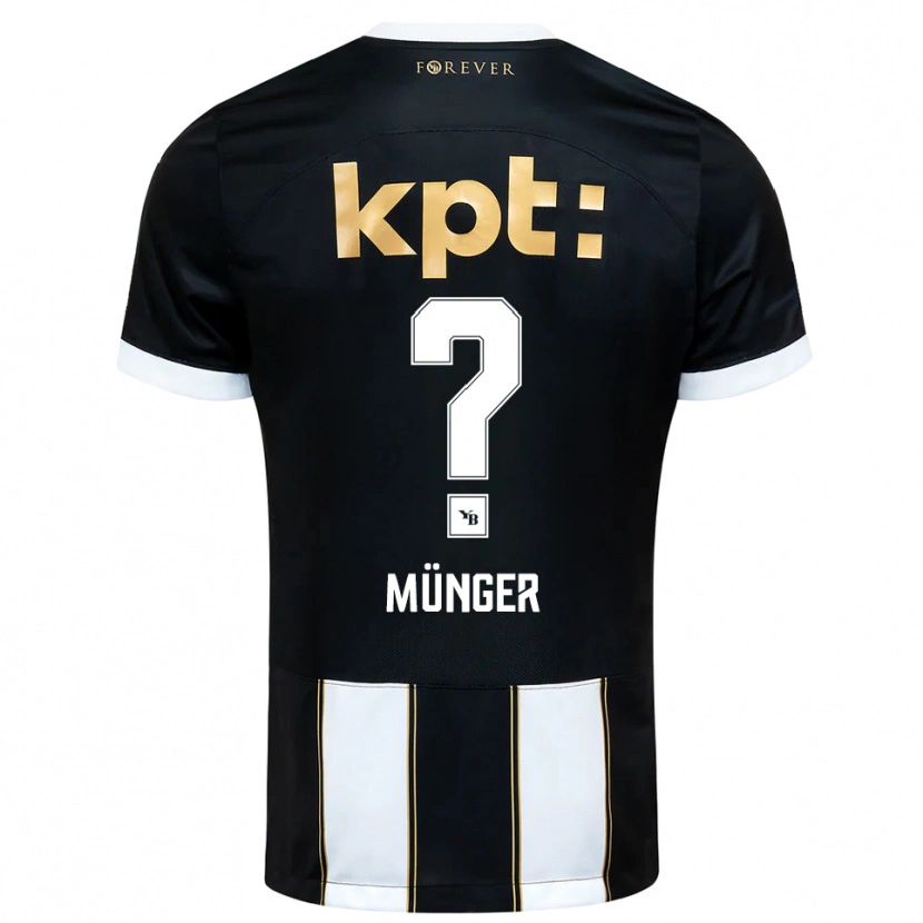 Danxen Bambino Maglia Nil Münger #0 Nero Bianco Kit Gara Away 2025/26 Maglietta