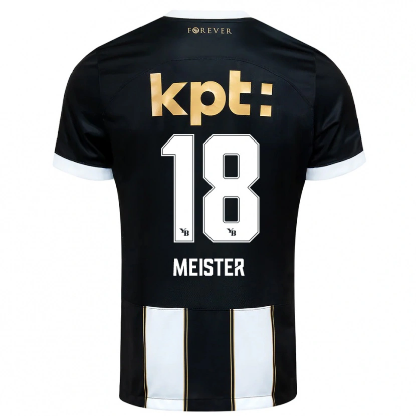 Danxen Bambino Maglia Wibke Meister #18 Nero Bianco Kit Gara Away 2025/26 Maglietta