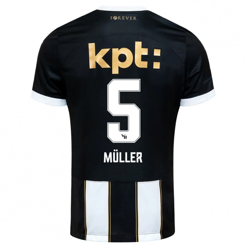 Danxen Bambino Maglia Loy Müller #5 Nero Bianco Kit Gara Away 2025/26 Maglietta