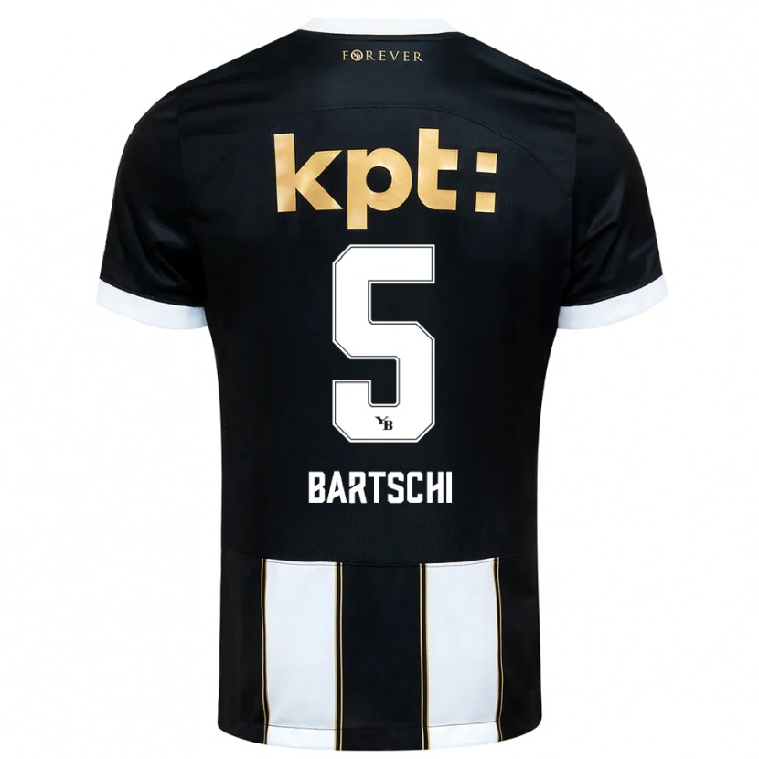 Danxen Bambino Maglia Lorena Bärtschi #5 Nero Bianco Kit Gara Away 2025/26 Maglietta