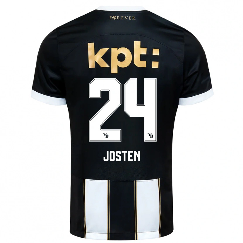 Danxen Bambino Maglia Lisa Josten #24 Nero Bianco Kit Gara Away 2025/26 Maglietta