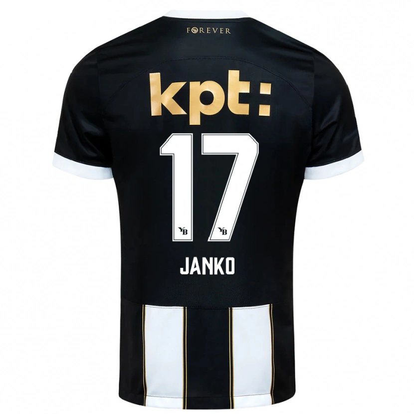 Danxen Bambino Maglia Saidy Janko #17 Nero Bianco Kit Gara Away 2025/26 Maglietta