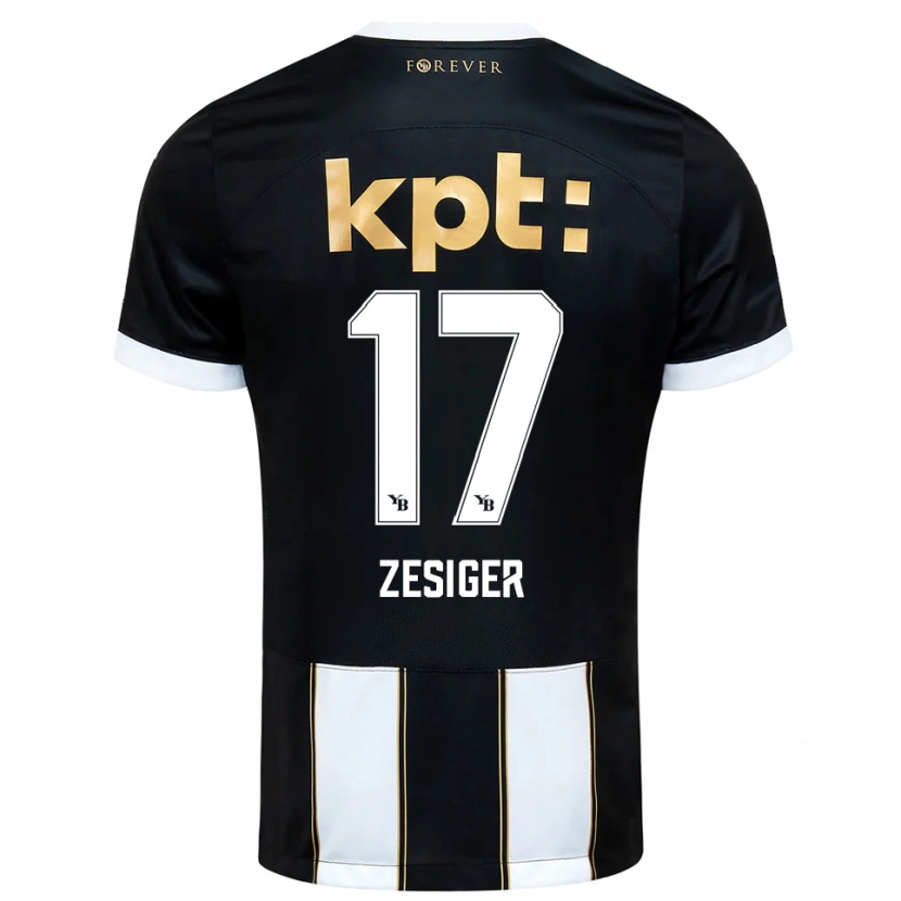 Danxen Bambino Maglia Navin Zesiger #17 Nero Bianco Kit Gara Away 2025/26 Maglietta