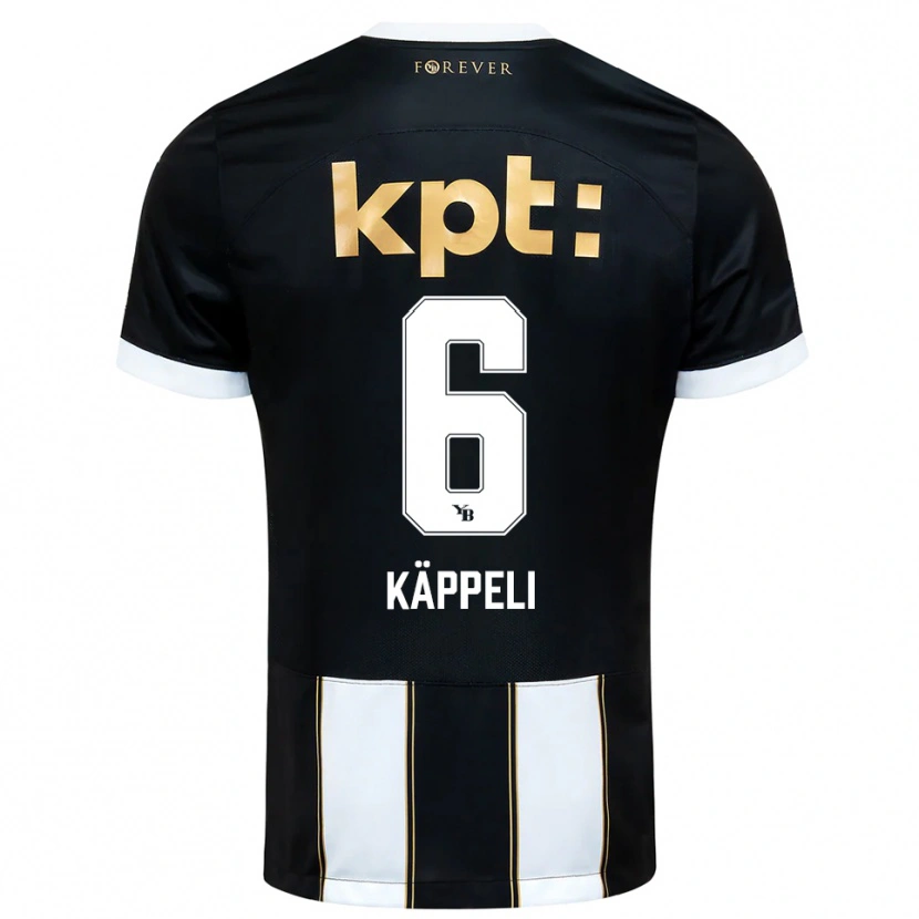 Danxen Bambino Maglia Cuno Käppeli #6 Nero Bianco Kit Gara Away 2025/26 Maglietta