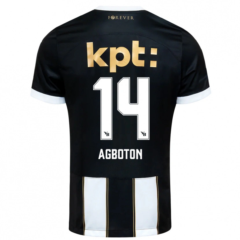 Danxen Bambino Maglia Marc-Alexis Agboton #14 Nero Bianco Kit Gara Away 2025/26 Maglietta