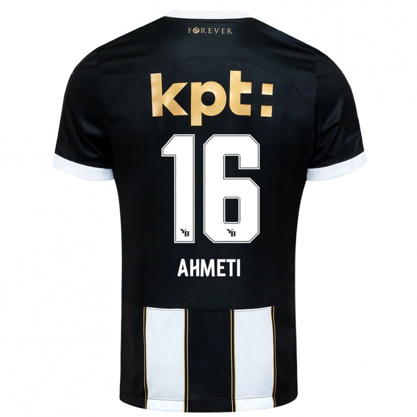Danxen Bambino Maglia Donart Ahmeti #16 Nero Bianco Kit Gara Away 2025/26 Maglietta