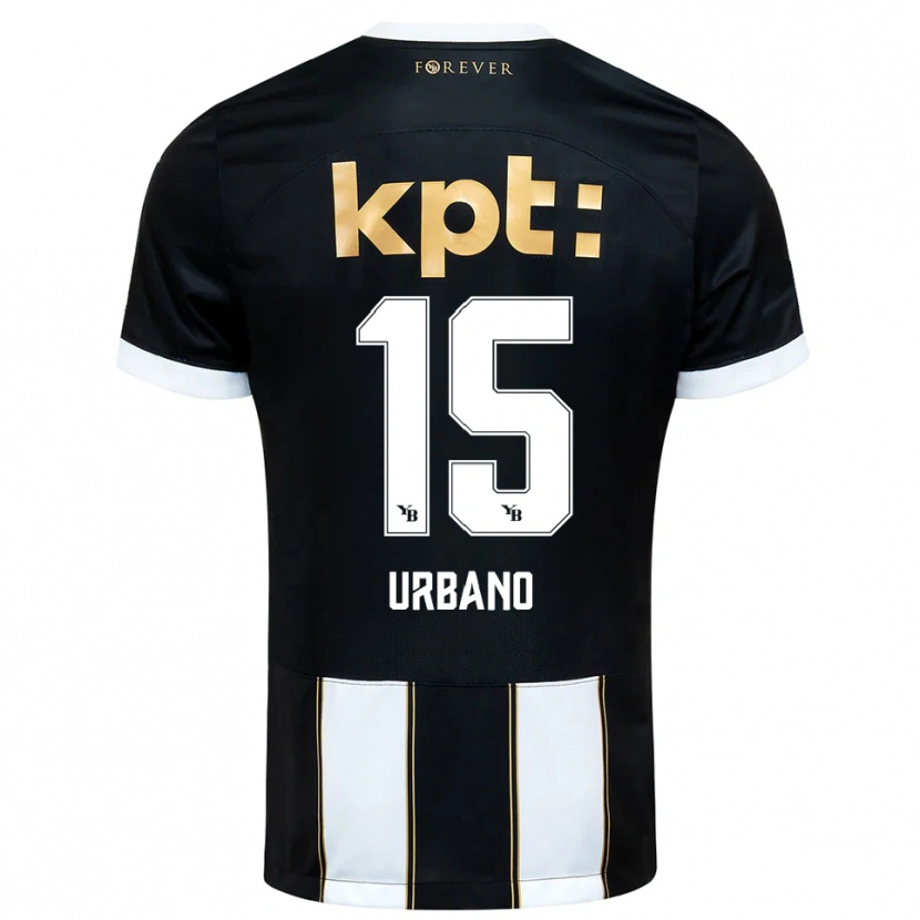Danxen Bambino Maglia Nicolò Urbano #15 Nero Bianco Kit Gara Away 2025/26 Maglietta