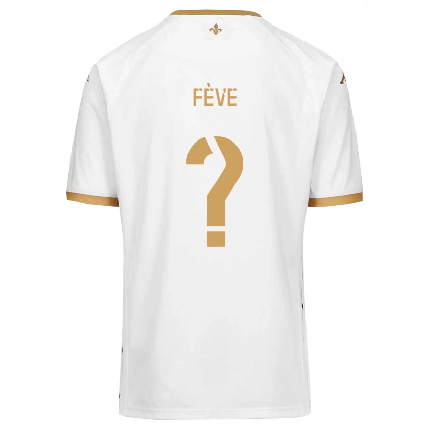 Danxen Bambino Maglia Lino Fève #0 Bianco Oro Kit Gara Away 2025/26 Maglietta