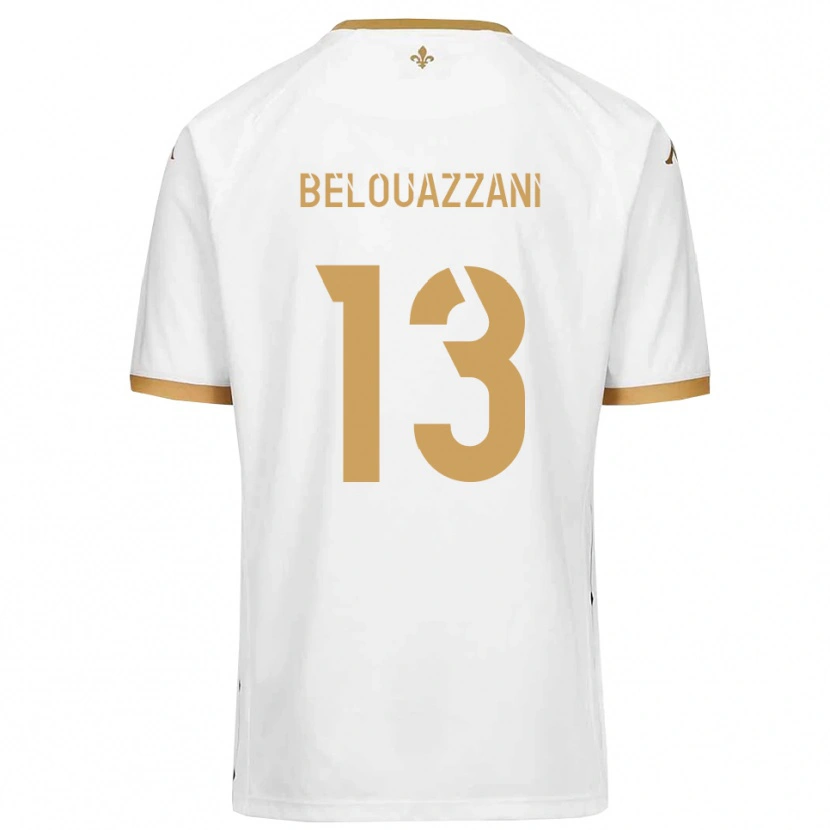 Danxen Bambino Maglia Islam Belouazzani #13 Bianco Oro Kit Gara Away 2025/26 Maglietta