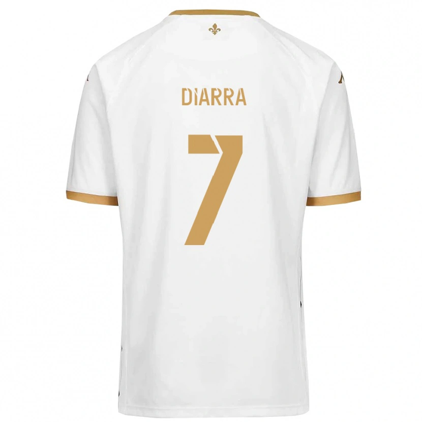 Danxen Bambino Maglia Cheick Diarra #7 Bianco Oro Kit Gara Away 2025/26 Maglietta