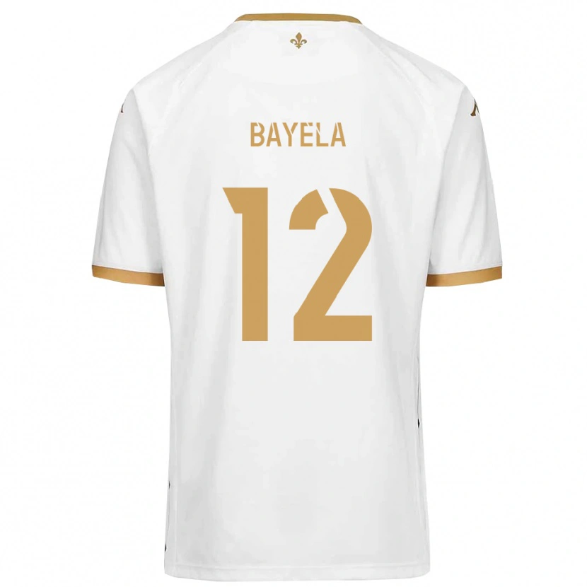 Danxen Bambino Maglia Kaneyi Bayela #12 Bianco Oro Kit Gara Away 2025/26 Maglietta