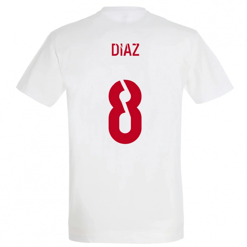 Danxen Bambino Maglia Ryan Diaz #8 Bianco Rosso Giallo Kit Gara Away 2025/26 Maglietta