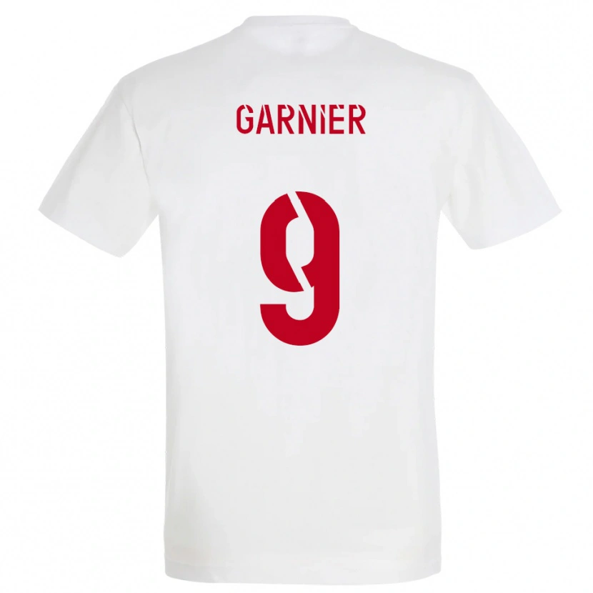 Danxen Bambino Maglia Thomas Garnier #9 Bianco Rosso Giallo Kit Gara Away 2025/26 Maglietta