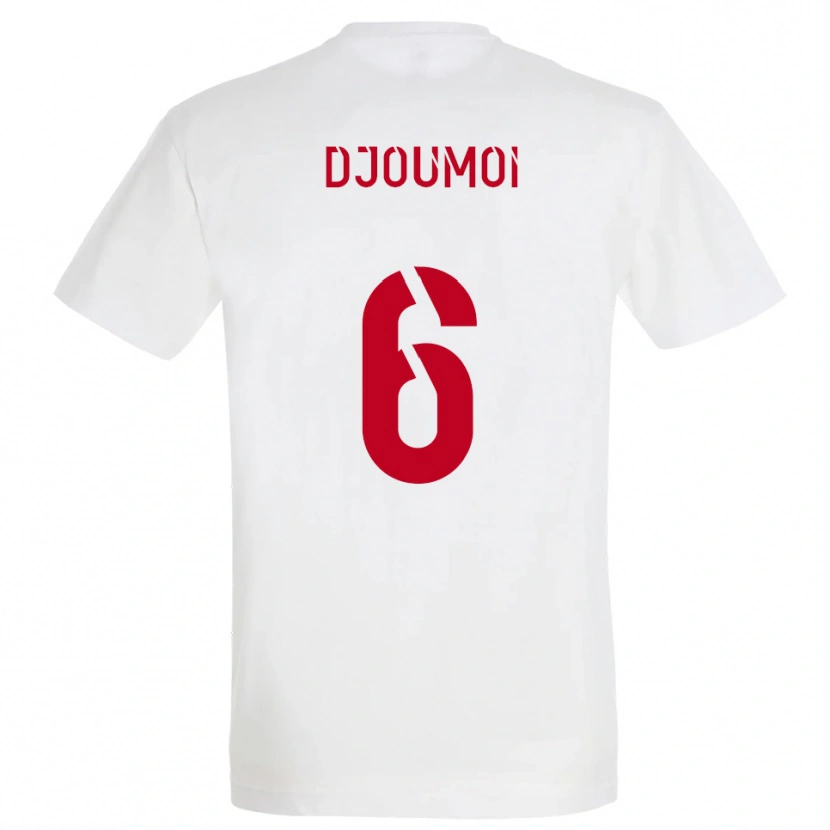 Danxen Bambino Maglia Mourade Djoumoi #6 Bianco Rosso Giallo Kit Gara Away 2025/26 Maglietta