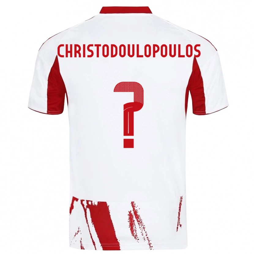 Danxen Bambino Maglia Giannis Christodoulopoulos #0 Bianco Rosso Kit Gara Away 2025/26 Maglietta