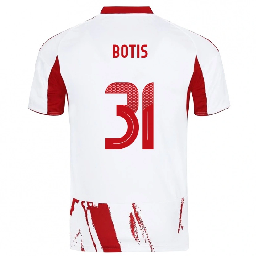 Danxen Bambino Maglia Nikolaos Botis #31 Bianco Rosso Kit Gara Away 2025/26 Maglietta