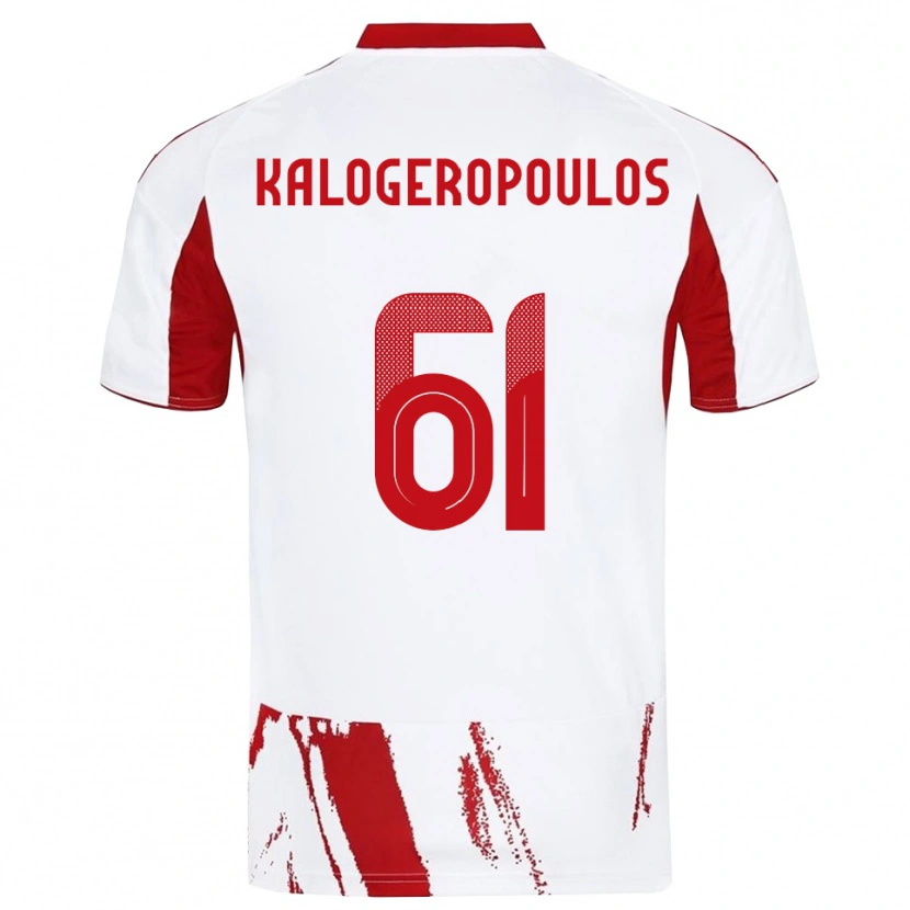 Danxen Bambino Maglia Alexios Kalogeropoulos #61 Bianco Rosso Kit Gara Away 2025/26 Maglietta