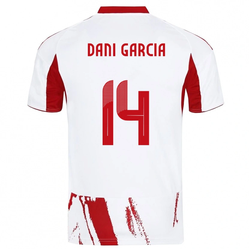 Danxen Bambino Maglia Dani García #14 Bianco Rosso Kit Gara Away 2025/26 Maglietta