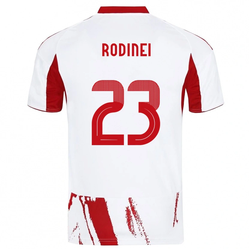 Danxen Bambino Maglia Rodinei #23 Bianco Rosso Kit Gara Away 2025/26 Maglietta