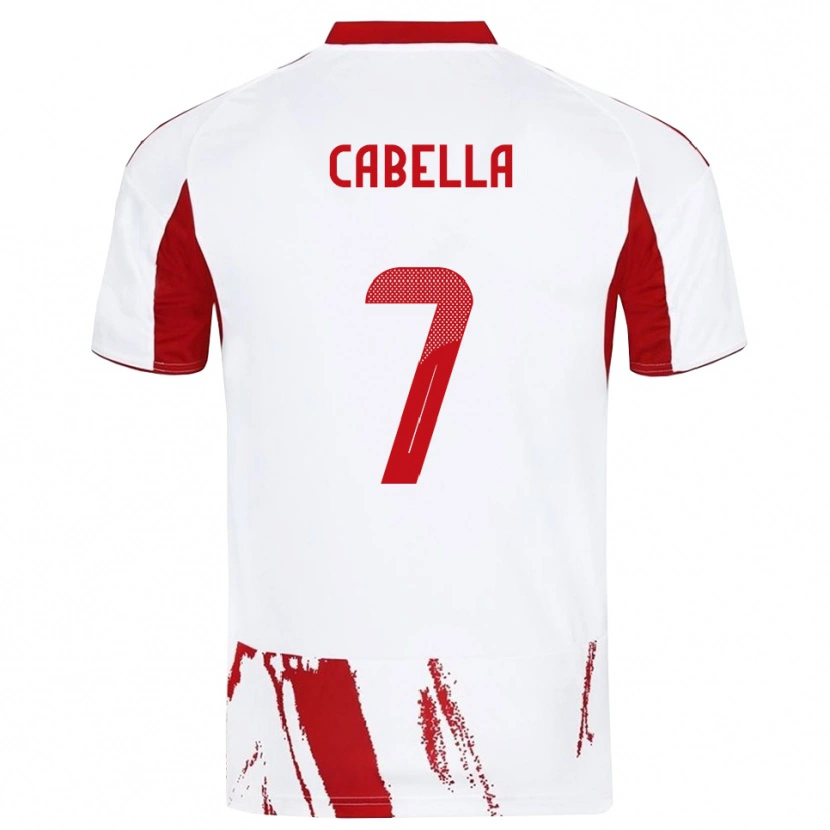 Danxen Bambino Maglia Rémy Cabella #7 Bianco Rosso Kit Gara Away 2025/26 Maglietta