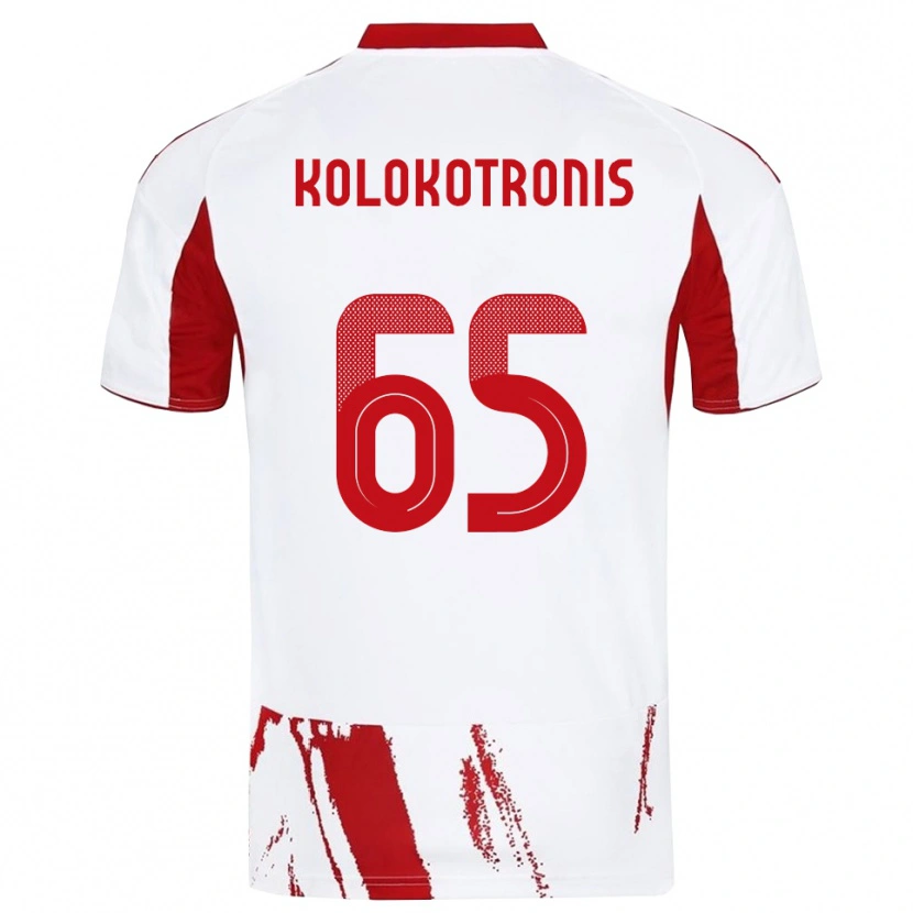 Danxen Bambino Maglia Petros Kolokotronis #65 Bianco Rosso Kit Gara Away 2025/26 Maglietta