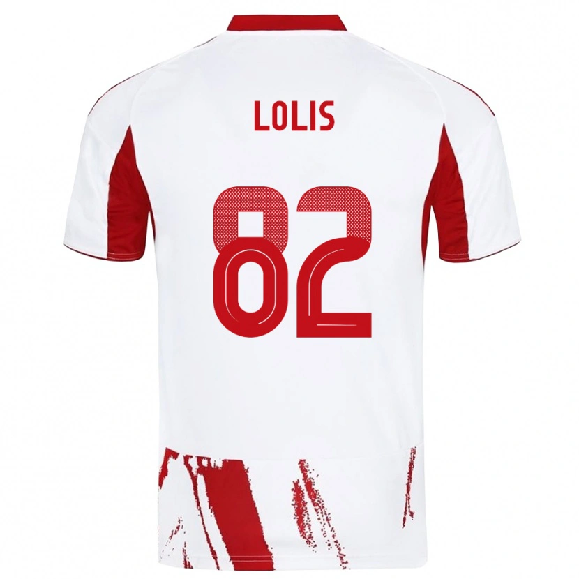 Danxen Bambino Maglia Nikolaos Lolis #82 Bianco Rosso Kit Gara Away 2025/26 Maglietta