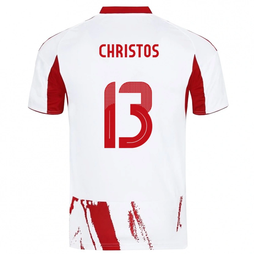 Danxen Bambino Maglia Christos Michailidis #13 Bianco Rosso Kit Gara Away 2025/26 Maglietta