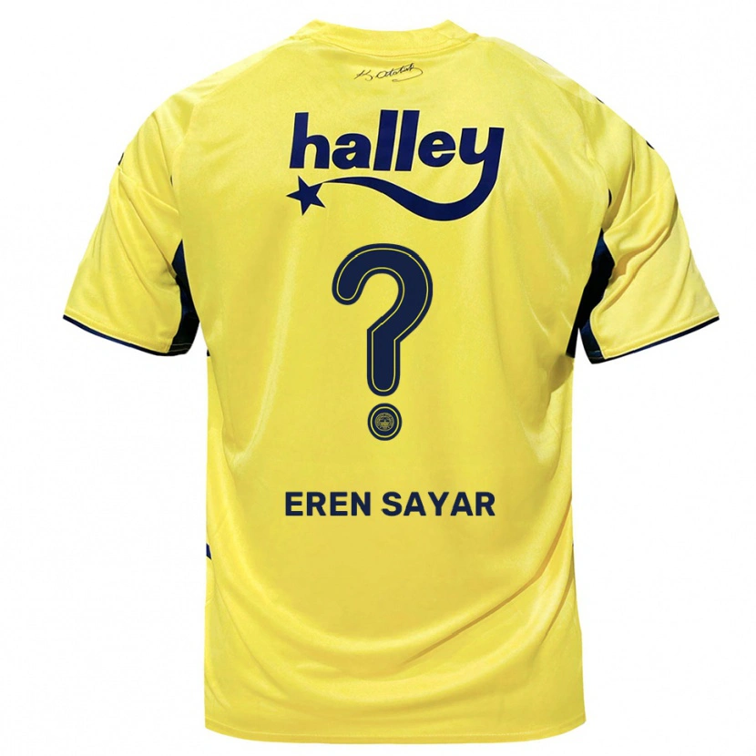 Danxen Bambino Maglia Emin Eren Sayar #0 Giallo Navy Kit Gara Away 2025/26 Maglietta