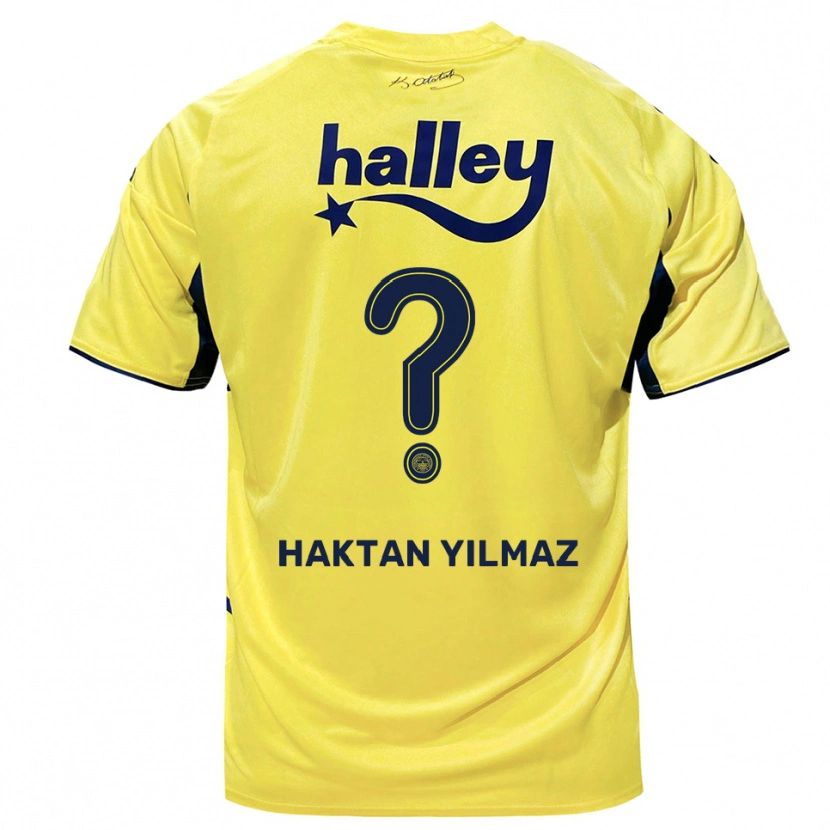 Danxen Bambino Maglia Haktan Yılmaz #0 Giallo Navy Kit Gara Away 2025/26 Maglietta