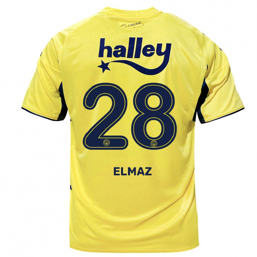 Danxen Bambino Maglia Bartuğ Elmaz #28 Giallo Navy Kit Gara Away 2025/26 Maglietta