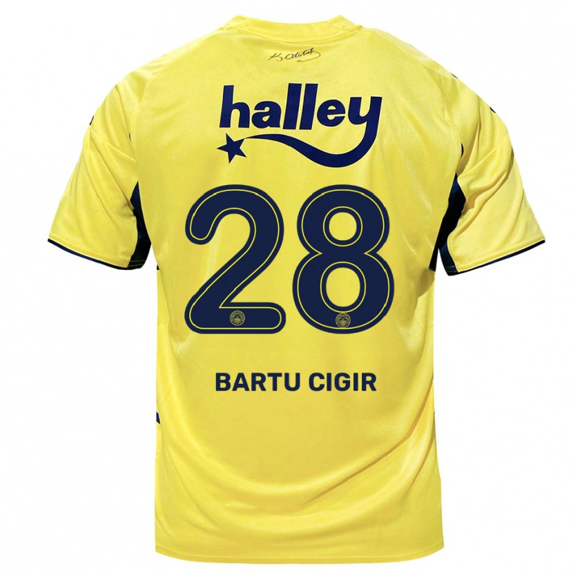 Danxen Bambino Maglia Can Bartu Çığır #28 Giallo Navy Kit Gara Away 2025/26 Maglietta