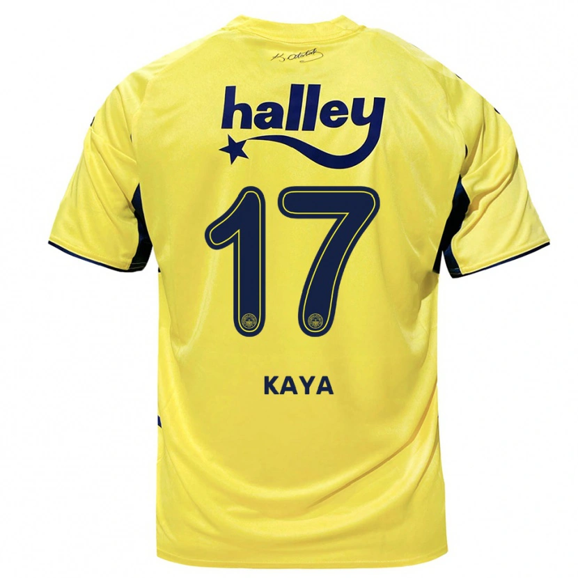 Danxen Bambino Maglia İpek Kaya #17 Giallo Navy Kit Gara Away 2025/26 Maglietta