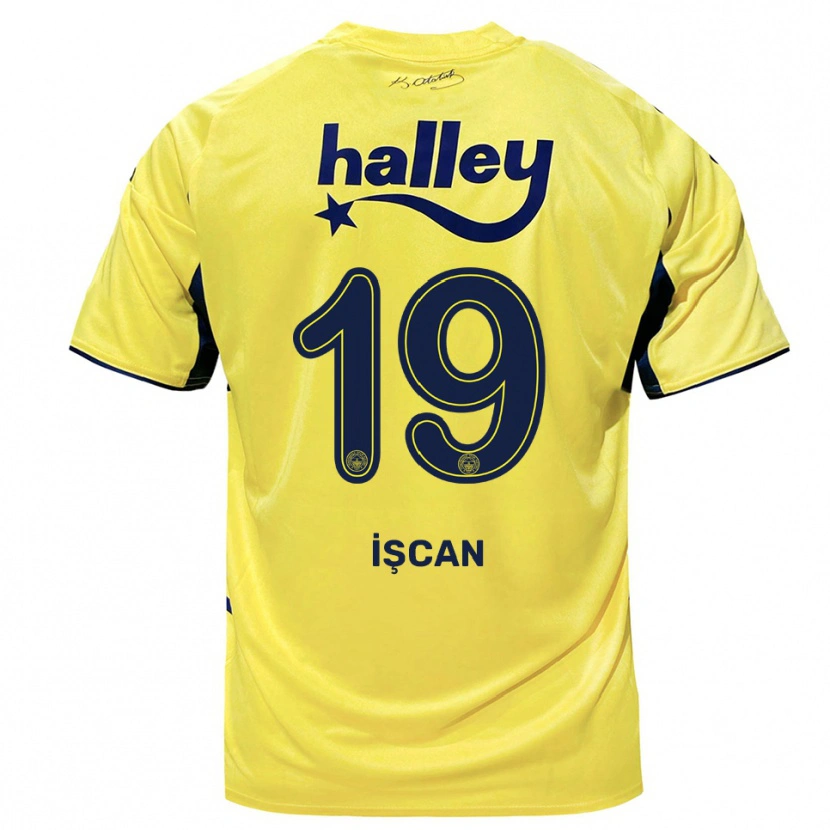 Danxen Bambino Maglia Berkay İşcan #19 Giallo Navy Kit Gara Away 2025/26 Maglietta