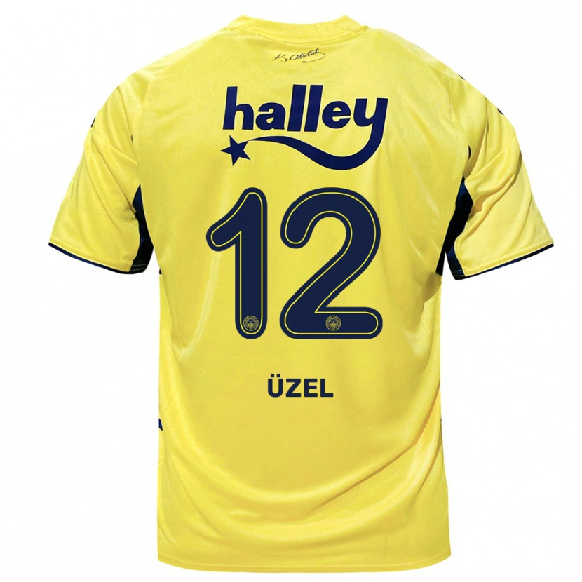 Danxen Bambino Maglia Nevzat Üzel #12 Giallo Navy Kit Gara Away 2025/26 Maglietta