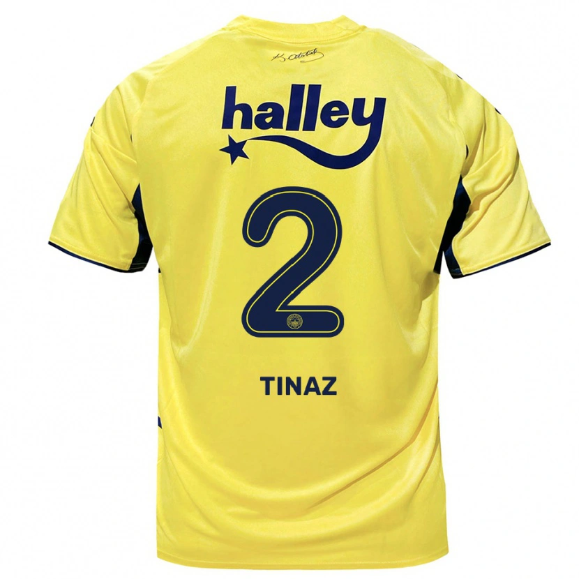 Danxen Bambino Maglia Altuğ Tınaz #2 Giallo Navy Kit Gara Away 2025/26 Maglietta