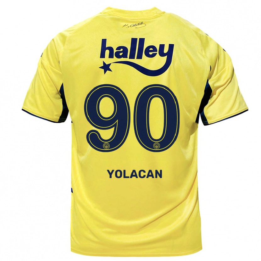 Danxen Bambino Maglia Baran Yolaçan #90 Giallo Navy Kit Gara Away 2025/26 Maglietta