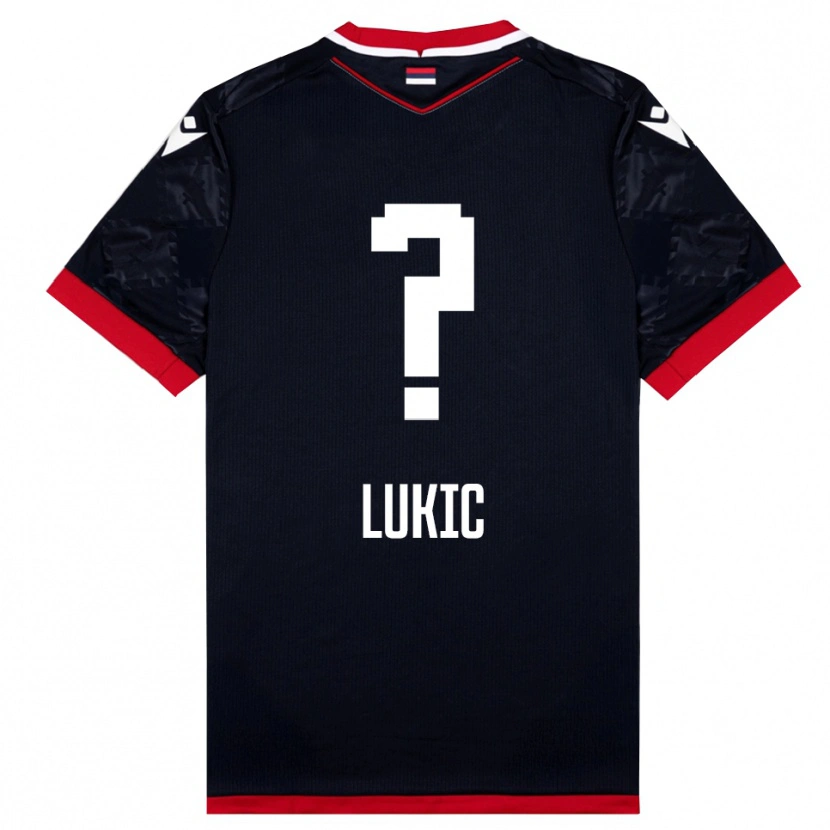 Danxen Bambino Maglia Bogdan Lukic #0 Nero Rosso Kit Gara Away 2025/26 Maglietta