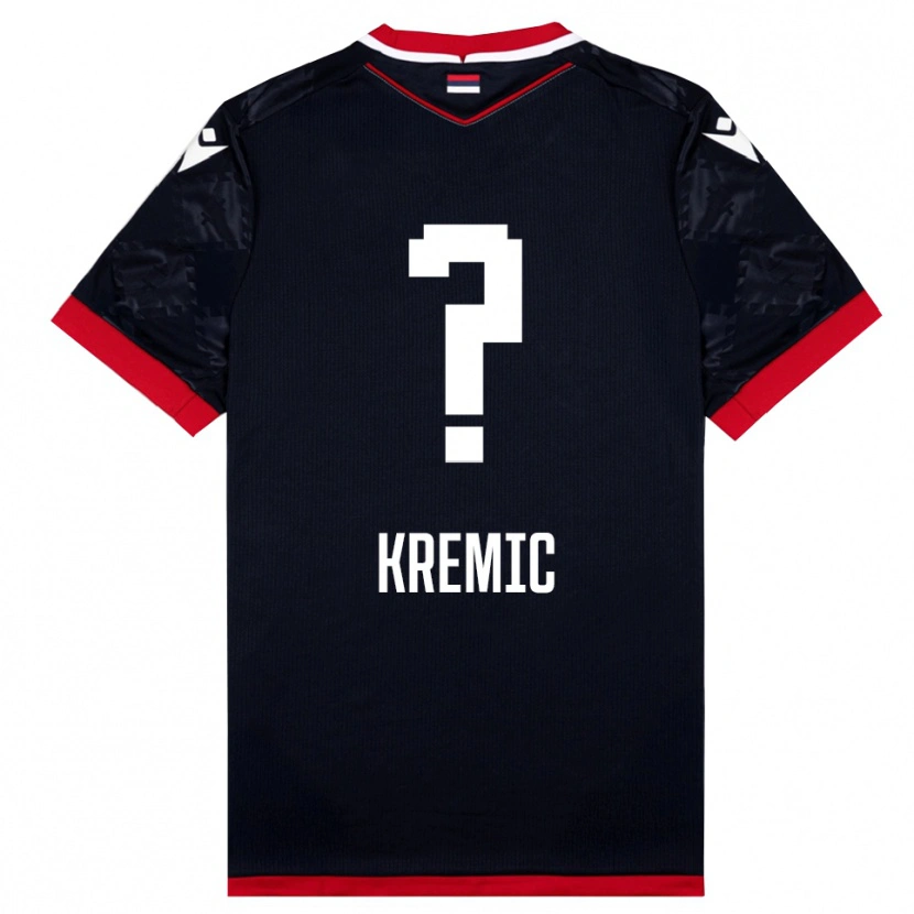 Danxen Bambino Maglia Luka Kremic #0 Nero Rosso Kit Gara Away 2025/26 Maglietta