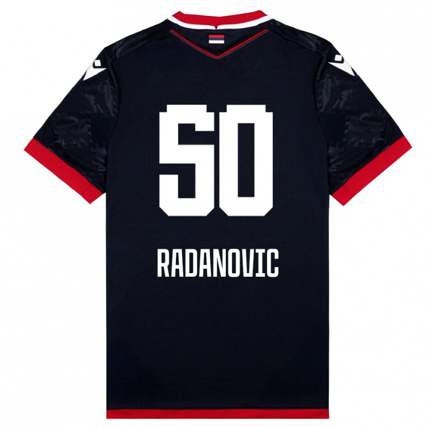 Danxen Bambino Maglia Savo Radanovic #50 Nero Rosso Kit Gara Away 2025/26 Maglietta