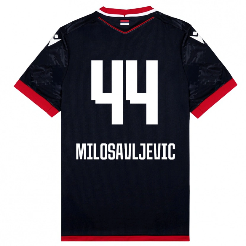 Danxen Bambino Maglia Veljko Milosavljevic #44 Nero Rosso Kit Gara Away 2025/26 Maglietta