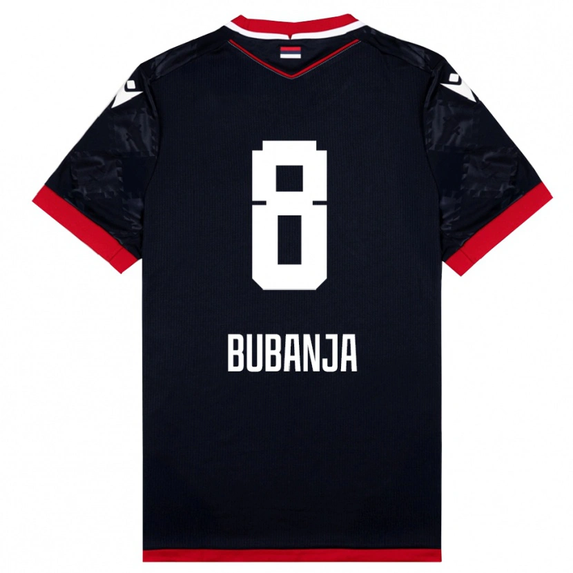 Danxen Bambino Maglia Igor Bubanja #8 Nero Rosso Kit Gara Away 2025/26 Maglietta