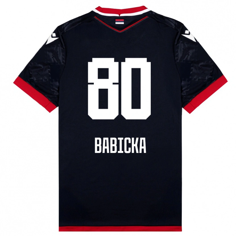 Danxen Bambino Maglia Shavy Babicka #80 Nero Rosso Kit Gara Away 2025/26 Maglietta