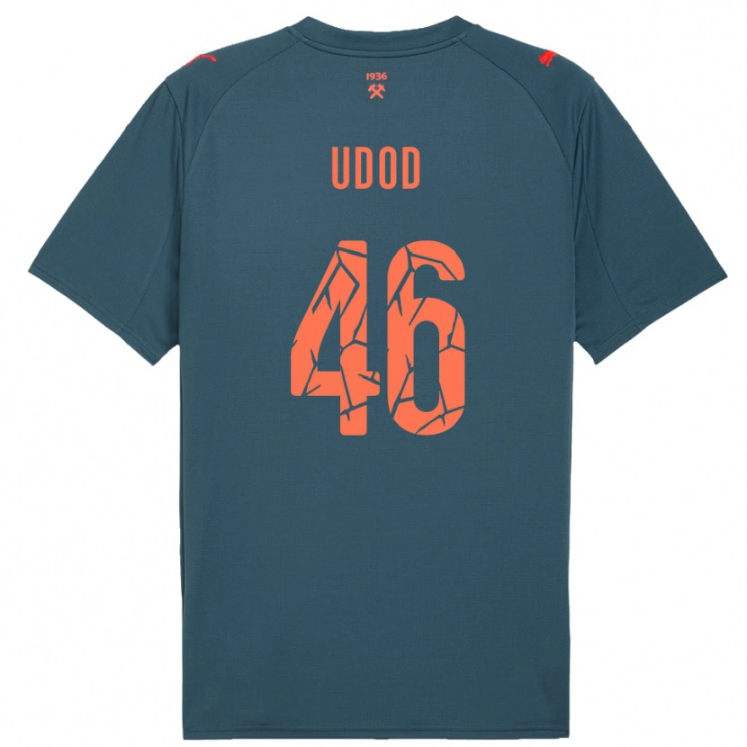 Danxen Bambino Maglia Danylo Udod #46 Navy Rosso Kit Gara Away 2025/26 Maglietta