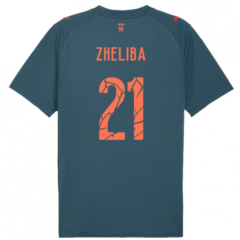 Danxen Bambino Maglia Yan Zheliba #21 Navy Rosso Kit Gara Away 2025/26 Maglietta