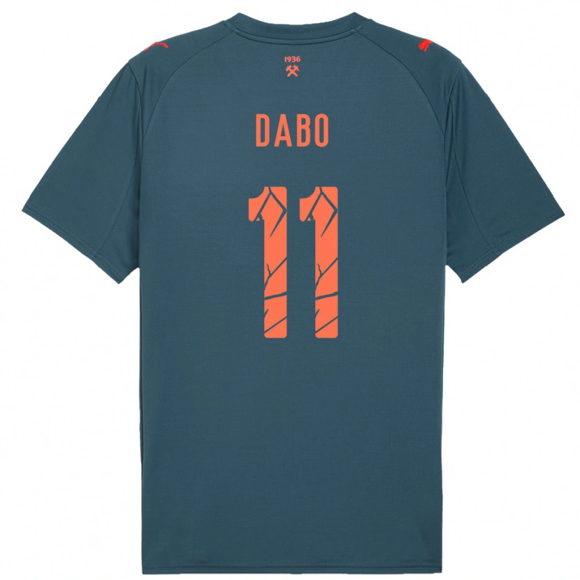 Danxen Bambino Maglia Ibrahima Dabo #11 Navy Rosso Kit Gara Away 2025/26 Maglietta
