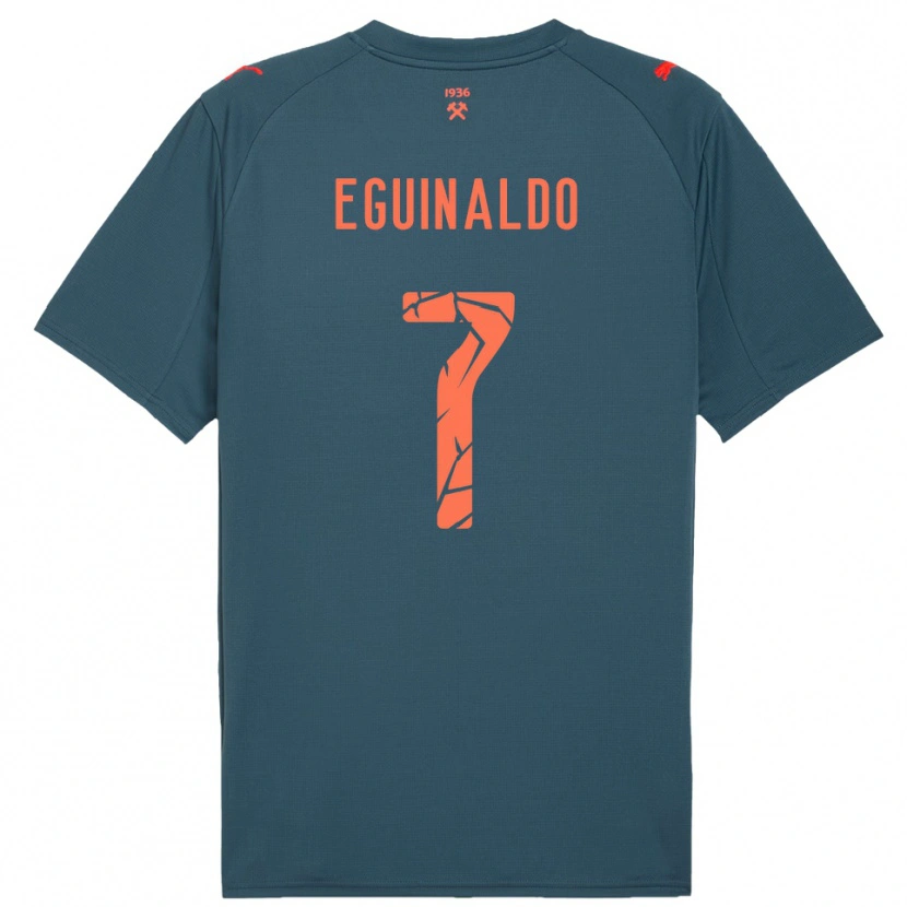 Danxen Bambino Maglia Eguinaldo #7 Navy Rosso Kit Gara Away 2025/26 Maglietta