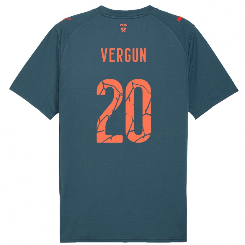 Danxen Bambino Maglia Ivan Vergun #20 Navy Rosso Kit Gara Away 2025/26 Maglietta
